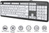Luqeeg Large Print Computer Keyboard, USB Wired 104 Keys Black White High Contrast Keyboard for Low Vision Users