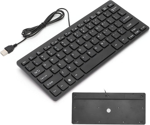 USB Wired Keyboard 78 Keys Mini – Portable Ultra Thin Computer Keyboard, Low Noise Waterproof Mechanical Keyboard for