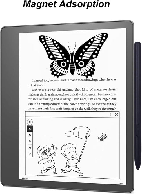 Stylus Pen Replacement for Kindle Scribe, 4096 Levels Pressure Sensitivity, Magnetic Absorption Function (Black)