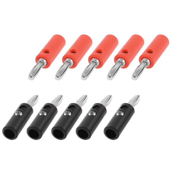 uxcell a13051400ux0579 Plastic Shell Audio Speaker Cable Banana Connector Black Red (Pack of 10)