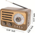 YIONGTAF MP3 Retro AM/FM Portable Radio with Player, Rechargeable Battery, LED Light, Wood Grain Design