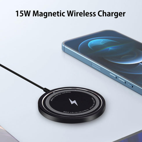 Magnetic Wireless Charger Compatible with MagSafe, iPhone 15/15 Pro/15 Plus/15 Pro Max/14/13/12, Wireless Charging Pad