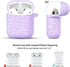 for Airpod Case & Airpods 2nd Generation Case Leopard Engraved Skin Cover Compatible with AirPods 2nd/1st Charging Case,Cute Soft Silicone Full Protective, Front LED Visible, Lavender