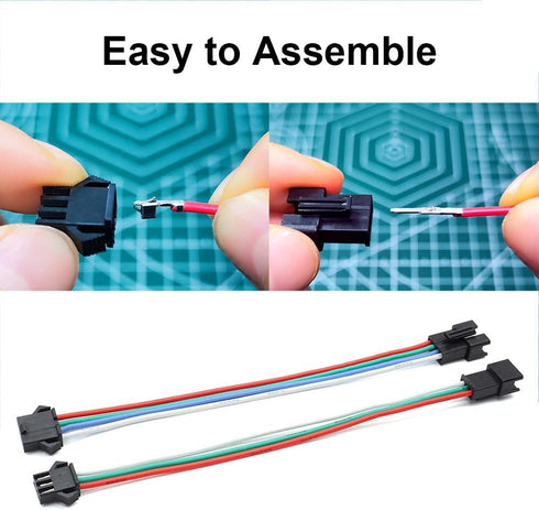 SM 2.5mm Connectors Male Female Plugs Sockets with 22AWG Pre-Crimped Silicone Cables Compatible with JST 2.5mm Pitch Kit