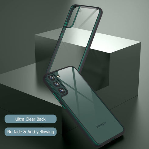 MATEPROX Clear Slim Case for Samsung Galaxy S22 Plus, Shockproof Bumper Cover for Samsung S 22+ 5G, Pine Green