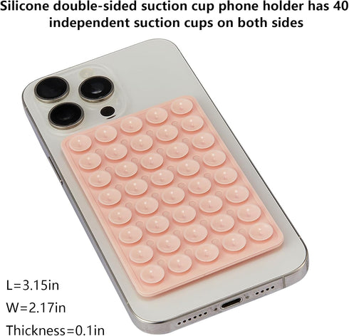 Yizerel 3 Pack Silicone Sticky Grip Holder for Cellphone, Silicone Suction Cup Phone Mount Hands-Free Double Sided