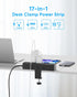 Acozvin 10FT, 24W 9 8 1.7" Flat Plug Desk Clamp Power Strip Total Charging Station, Desk Edge Mount Power Strip AC