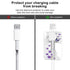 Cute Floral Cable Protector for iPhone Charger, Red Rose Wild Flower Bouquet Butterfly Cherry Blossoms Pattern, 4 pcs