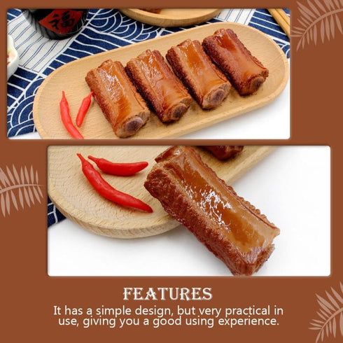 3 Housoutil Simulation Braised Pork Chops Food Model Pieces Realistic Fake Ribs Props for Home Kitchen Decoration