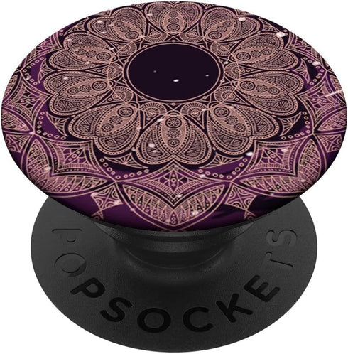 Rose Floral Mandala Galaxy Geometric Pattern PopSockets Standard PopGrip Zen Gift