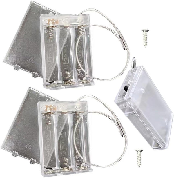 BKAEIMSTWR 3 x AA LED String Battery Holder and Screws,3 x 1.5V AA