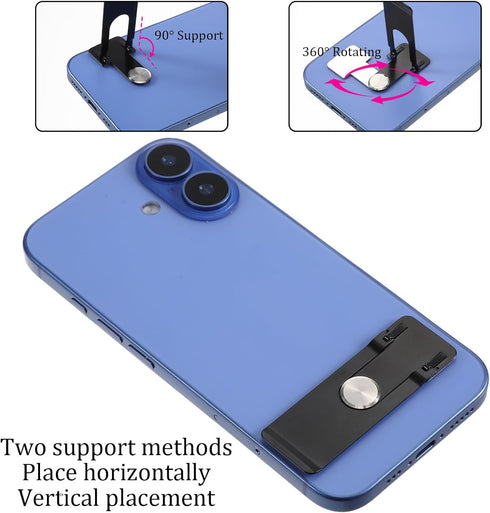 Zelphvt 2 Pack 360 Ultra Thin Phone Kickstand Rotating Alloy Steel Metal Stable Stand Universal Horizontal Vertical