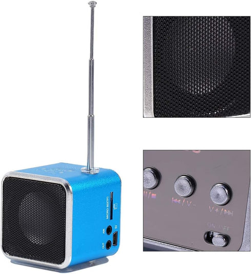 Fosa Digital Portable Mini Speaker for Music MP3/4 Player, FM Radio for Outdoors & Indoors (Blue)