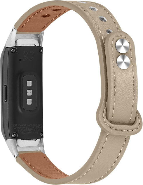 FitTurn Compatible with Samsung Galaxy Fit SM-R370 Fitness Tracker Bands Leather Quick Release Watch Band Strap for Galaxy Fit SM-R370 Fitness Tracker Women Men