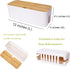 Changsuo Small White Cable Management Box | Extension Cord Organizer for Power Stripe Surge Protector Wire Hider