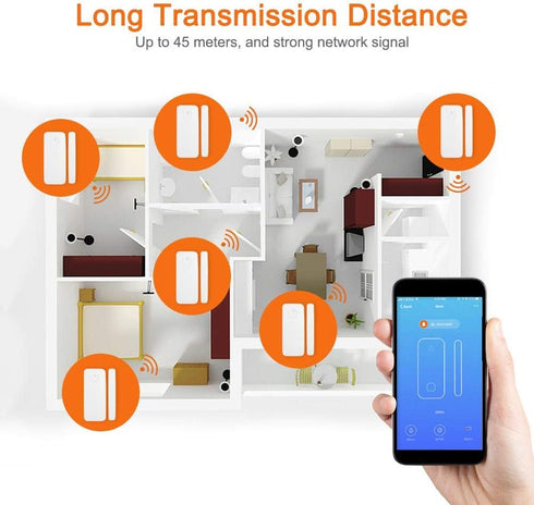 Smart Door & Window Sensor Alarm Compatible with Google Home Tuya for Home Security