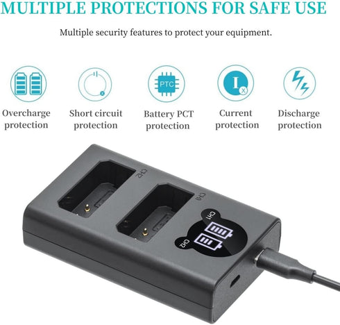 LP-E10 Battery Charger for Canon EOS Rebel T3, T5, T6, T7, 3000D, 4000D Cameras