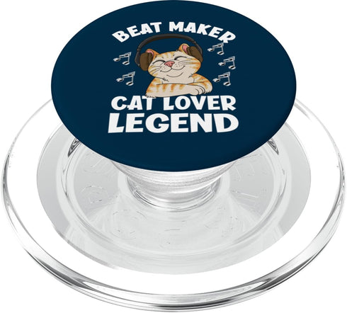 Funny Music Producer Designs For Music Lovers Beat Maker Cat Lover Legend Funny Music Producer PopSockets PopGrip for MagSafe
