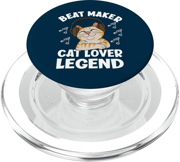 Funny Music Producer Designs For Music Lovers Beat Maker Cat Lover Legend Funny Music Producer PopSockets PopGrip for MagSafe