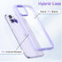 oakxco Thin Slim Clear Case for iPhone 11, Transparent Hybrid Hard Shell & Soft Silicone Rubber Bumper, Purple Lavender