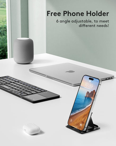 Samsers Foldable Bluetooth Keyboard - Portable Ultra Slim Wireless Keyboard with Touchpad for Android, Windows, iOS -