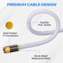 Cables Direct Online 20ft White Quad Shield RG6 Coaxial Cable - F Pin and BNC Extension Wire for Satellite Dish, Cable