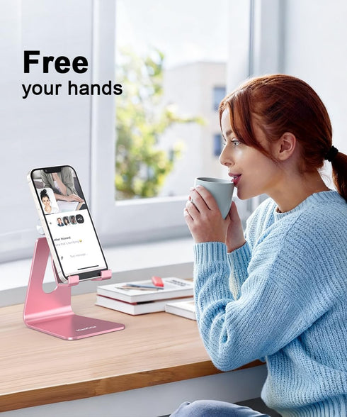 HaoCria 17 16, 15, 14, 13 12 XS,4-8" Cell Phone Stand for Desk- Adjustable Phone Stand Holder, Cradle, Dock, Desktop