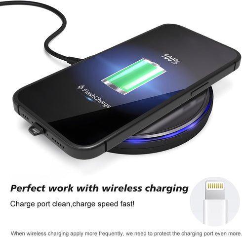 12PACK Lightning Anti Dust Plug with Easy-Grip Tab Compatible with iPhone 14, 13, 12, 11, 10, XS, XR, 8, 7, Charging