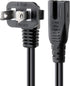 VSEER 2 90 18AWG SPT2 1-15P IEC320 C7 8 2-Slot (6 Prong Degree Angled Power Cord - NEMA to Figure Connector AC