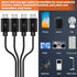 Micro USB Charger Cable, 4 in 1 Charging Splitter Hub, Mini USB Data Cable with 1.64 FT Cord for Huawei, Xiaomi, ZTE