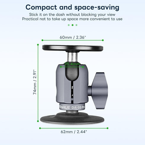 FANAUE SC-03T Magnetic Car Mount Compatible with RAM Mounts B Size 1" Ball Head, Magnetic Phone Holder for 4.7-7.5"
