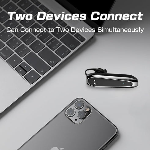 Sungive Headset, V5.3 33 Headset Bluetooth Wireless Handsfree Earpiece with Noise Cancelling Mic, Hours Talking Time