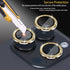 Camera Lens Protector for iPhone 14 Pro & Pro Max, Tempered Glass with Aluminum Alloy Ring - Glitter Gold