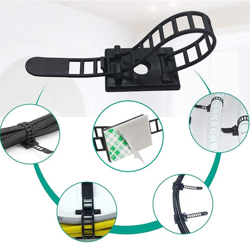 Cable Nylon Ties - 20 Pieces Black Desktop Wire Classification Organizer Ties
