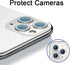 SVIBEE Camera Lens Protector for iPhone 11/12/12mini, Aluminum Alloy Lens Screen Cover Film, Rocky Crystal