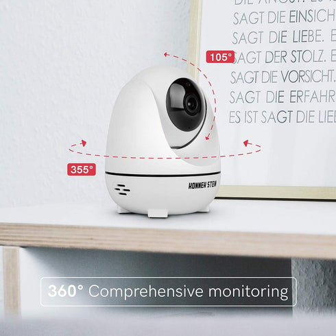 Wireless Security Camera, 360 Degree Monitoring, HD 1080P, WiFi Home Security System, Night Vision, Two-Way Audio,