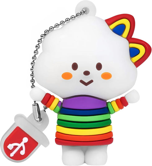 BorlterClamp 32GB USB Flash Drive, Cute Cartoon Cloud Girl Model, Memory Stick Gift for Students