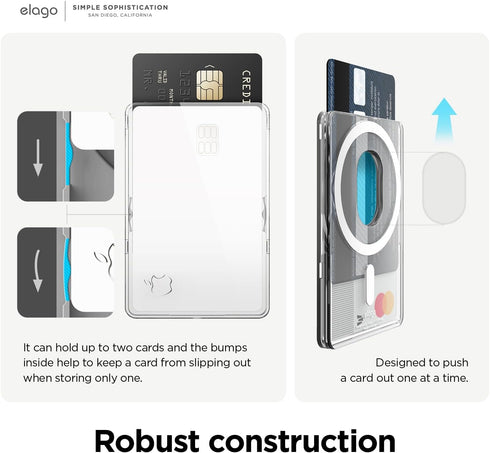elago Clear Magnetic Card Holder Compatible with MagSafe for iPhone 15/14/13/12 Series - Durable Polycarbonate