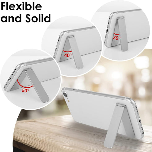 Ultra-Thin Adjustable Cell Phone Holder, Mini Alloy Kickstand, Portable Foldable Phone Stand for Mobile Phone Tablet