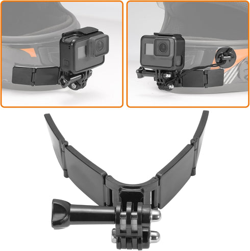 Motorcycle Helmet Chin Mount Kits, Adhesive Curved Pads Compatible with GoPro Hero 12, 11, 10, 9, 8, 7, 6, 5