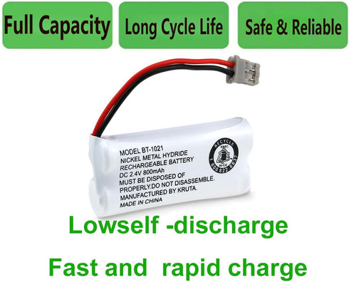 Kruta BT-1021 Compatible Replacement Battery, 2.4V 800mAh for Uniden Cordless Handset Phone
