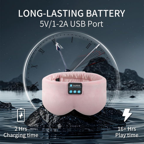 Joythink Bluetooth Sleep Headphones, Silk Sleep Mask with Earphones, Blackout Soft Eye Cover for Sleeping On Side