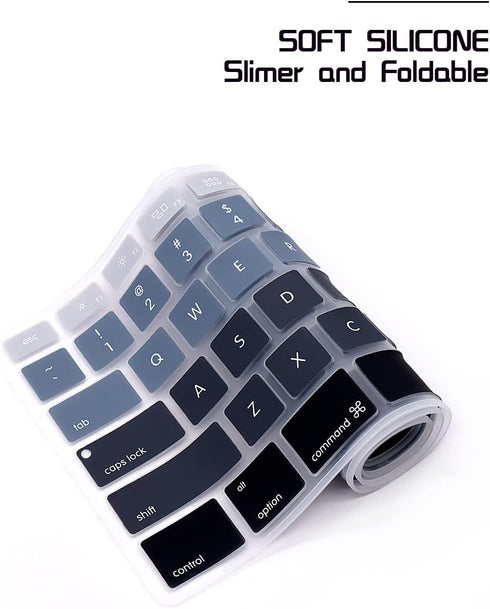 Ombre Grey Silicone Keyboard Skin Cover for iMac Wired USB Full Size Keyboard A1243 (G6 MB110LL/B, MB110LL/A)