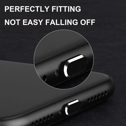iPhone Dust Plug Compatible with iPhone and AirPods, Lightning Port Protector Anti Dust Cover with Speaker Cover (Black)