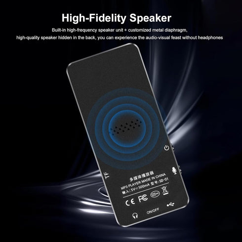 VELATEMOR MP3 16GB (16G) Small Player with Ample Storage Memory Digital Player for Travelers Pink Long Battery Life