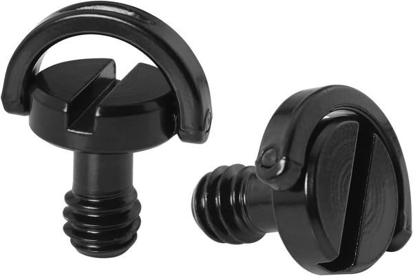 LUORNG 2PCS 1/4inch Tripod Screw, 1/4"-20 Stainless Steel D Shaft D-Ring for Camera Tripod, Monopod, Quick Release Plate
