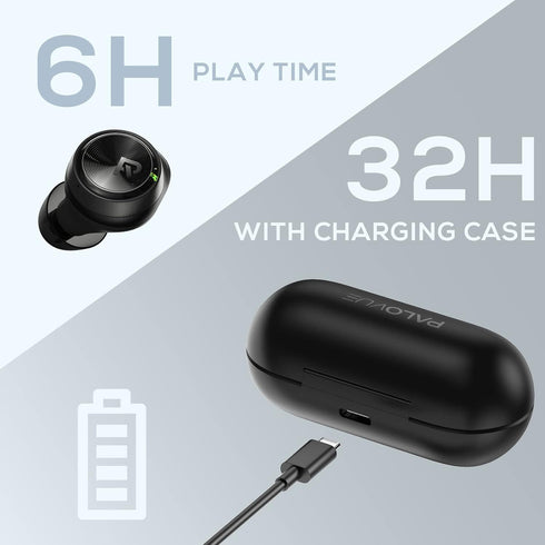 PALOVUE Wireless Earbuds, in-Ear Earphones with Bluetooth 5.3, Built-in Mic, Deep Bass Stereo for Sport/Work
