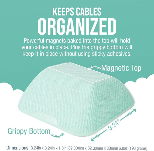 Smartish Magnetic Cord Holder, Cable Wrangler Organizer with Magnet Clips for Charger Management - Teal Me More