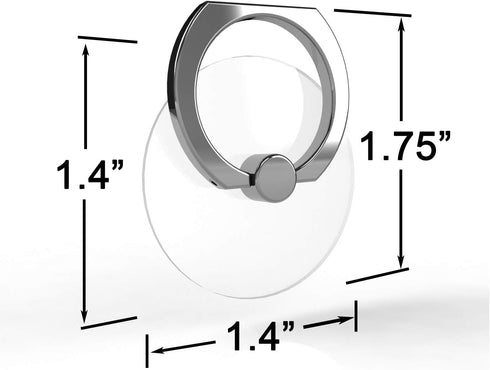 Transparent Phone Ring Holder Grip, 360 Degree Free Rotation, Clear Cell Phone Finger Ring Kick-Stand