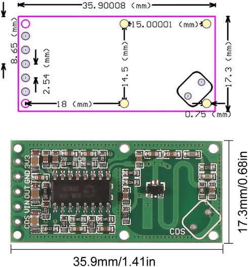 6PCS RCWL-0516 Microwave Radar Motion Sensor Module for Arduino ESP8266 Nodemcu Wemos Smart Switch Module Human Body Induction Detector 5-7M Distance 4-28V 100mA Rat Cat Detector by Atnsinc